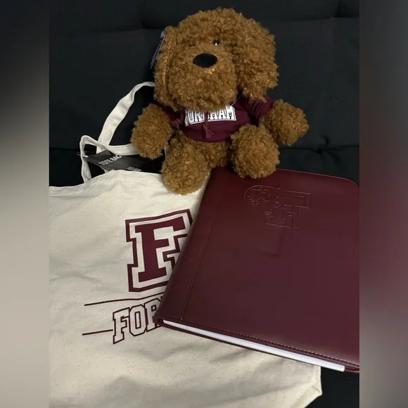 Fordham University Gift Set with Tote, Notebook, and Plush Dog NWT - Picture 2 of 7